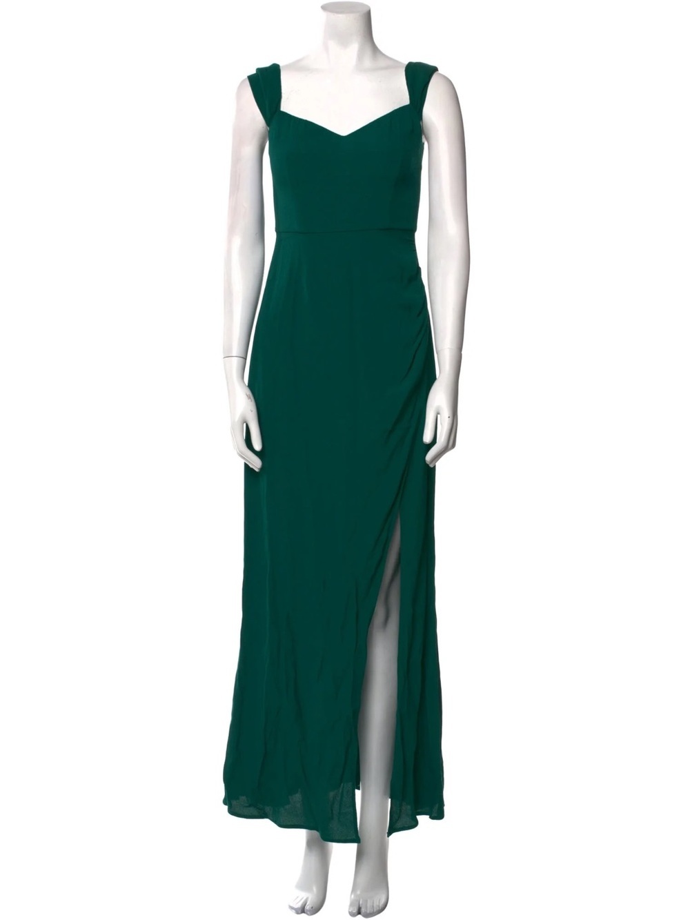 Reformation Emerald Green Formal Maxi Dress with Side Slit Size 4